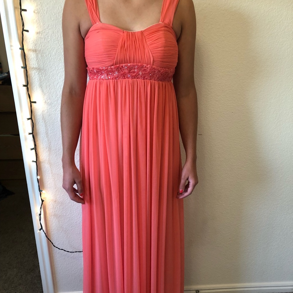 Orange Maxi prom dress